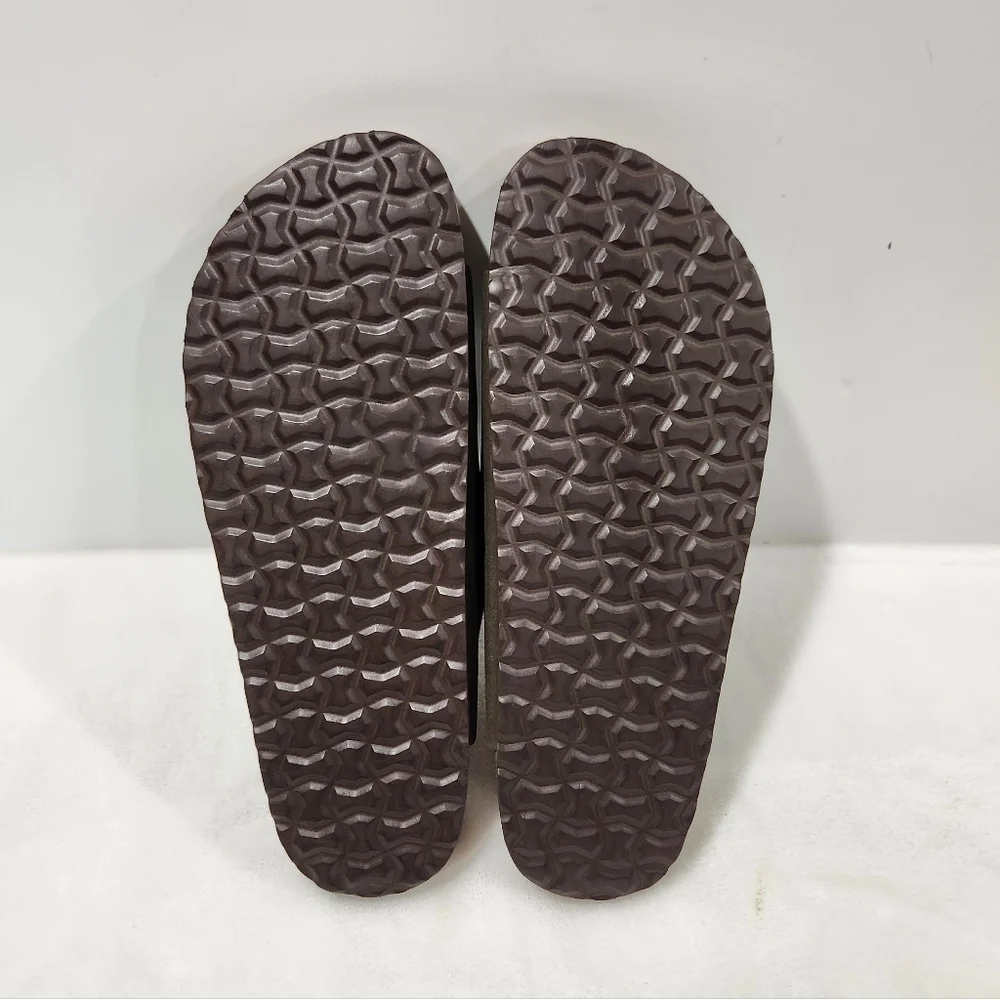 Cushionaire Lynx Cork Suede Velcro Brown Footbed Sandal Men's Size 10 NWOT - Picture 14 of 14
